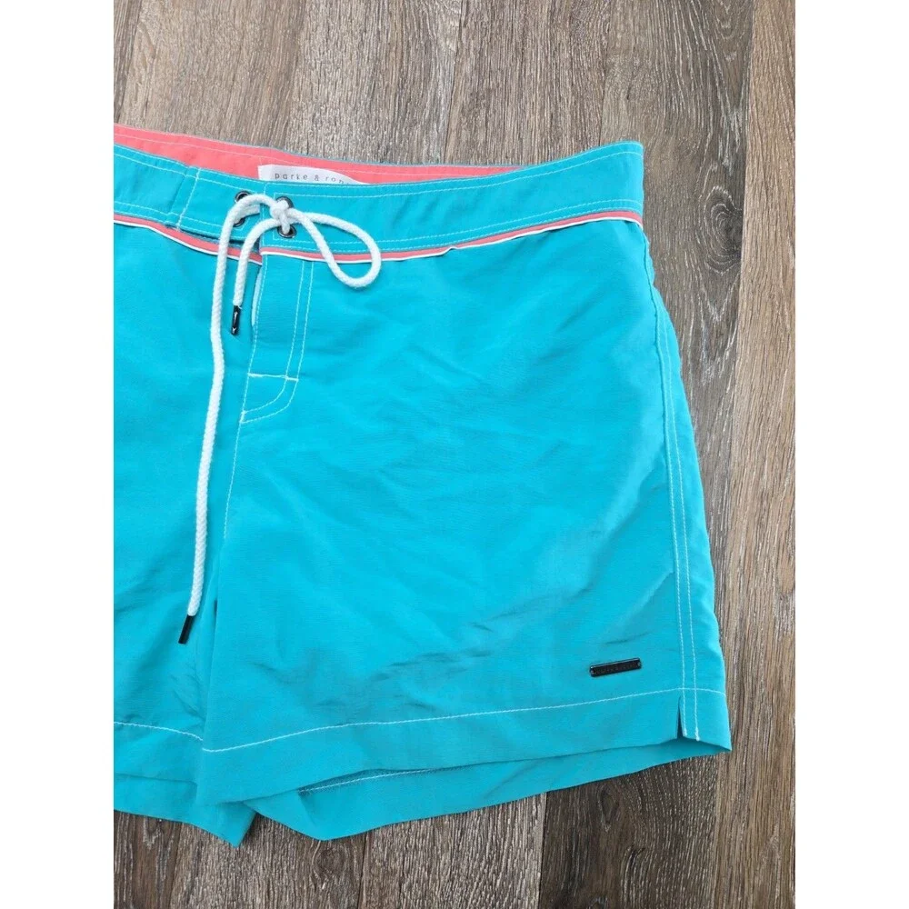Parke & Ronen Swim Trunks Mens Size 34 Lined Turquoise Boardshorts 4